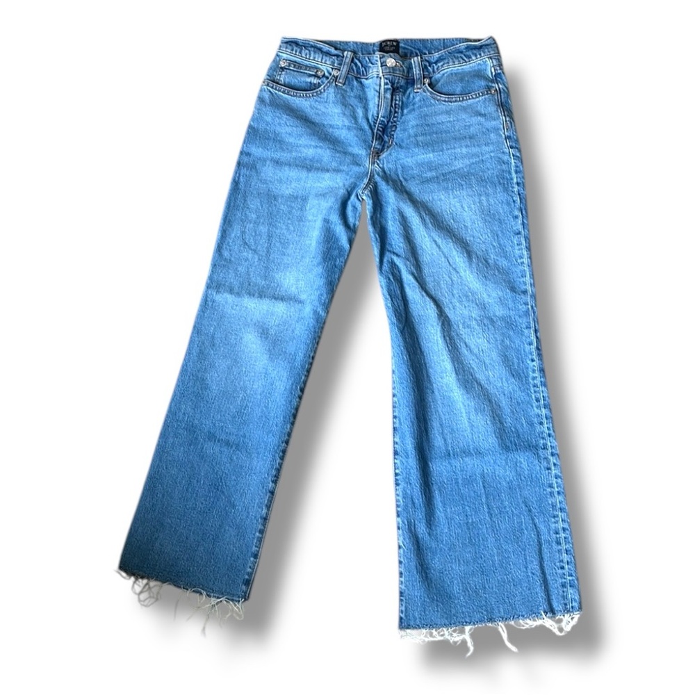 J. Crew Factory Women’s Wide Leg Cropped Raw Hem Jeans, Size 29